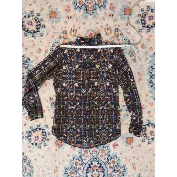 Cabi Festival Semi Sheer Funky Plaid Button Up - Small - Style 129 - Picture 5 of 10